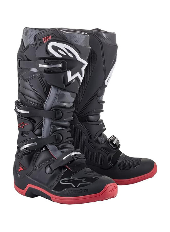 

Alpinestars Tech 7 Corozal Adventure Drystar Oiled Leather Boots for Men, Black/Grey/Red, Size 10