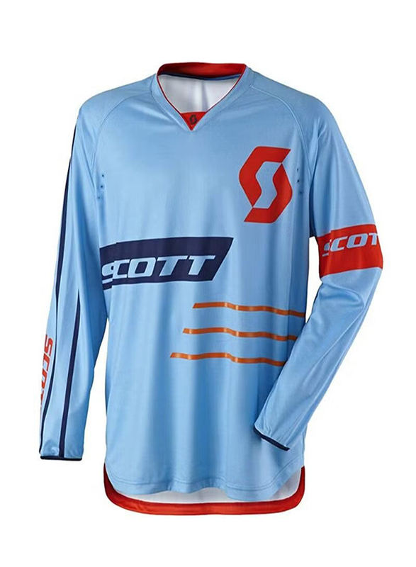 Scott 350 Dirt MX Motocross Jersey for Men, L, Blue/Orange