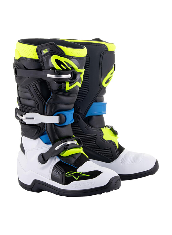 

Alpinestars Youth Tech 7S Boots, Size 5, Black Enamel/Blue Yellow Fluo, 2015017-1795-5