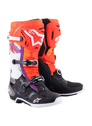 Alpinestars Tech 10 Boots, Size 9, Orange/Black/Red/White, 2010020-1332-9