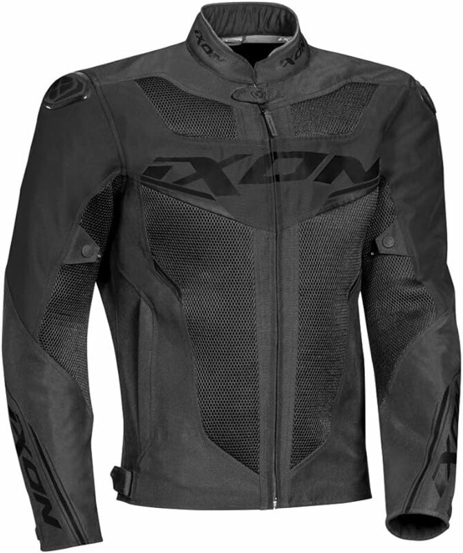 Ixon Men's Draco Motorcycle jacket, 100101108-1001-S, Black, Small