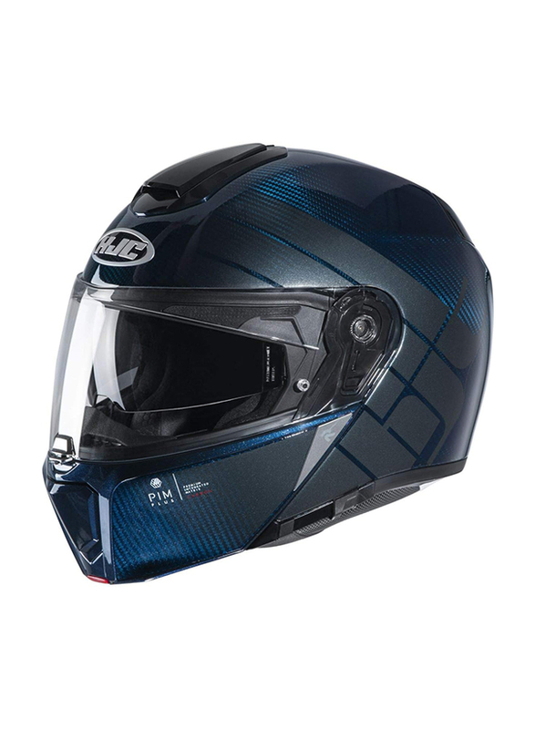 HJC Carbon Motorcycle Helmet, Carbon Blue, Medium