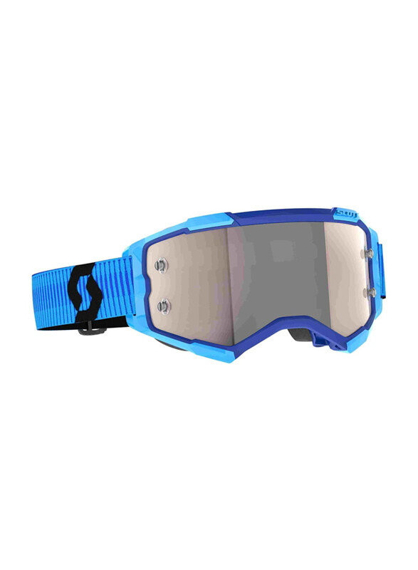 Scott Fury Silver Chrome Works Goggle, Blue/Black