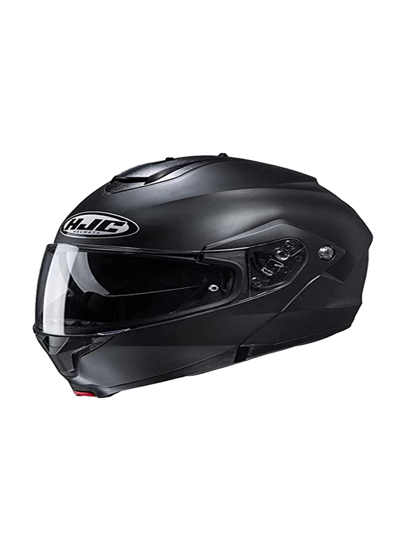 HJC C91 Solid Fip-Up Semi Flat Motorcycle Helmet, X-Large, C91-SOL-SFBLK-XL, Black