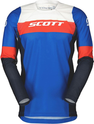 Scott 450 Angled Light 2023 Motocross Jersey for Men, Small, Light Blue/Red