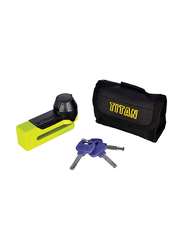 Oxford Titan Disc Lock and Pouch, Yellow/Black