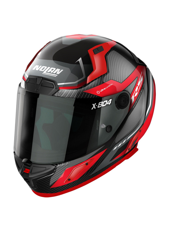 Nolan X-804 Rs U.C. Maven Carbon Helmet, Large, Red/Grey, X-804 RSUC(015)L