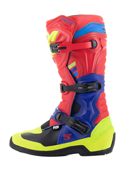 Alpinestars Tech 3 Motocross Boots, Size 10, Red/Blue/Yellow, 2013018-3375-10