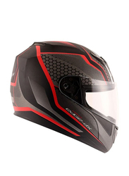 Vega Helmets Int Full Face Edge Dx Blast-E Dull Helmets, Black/Red, Medium