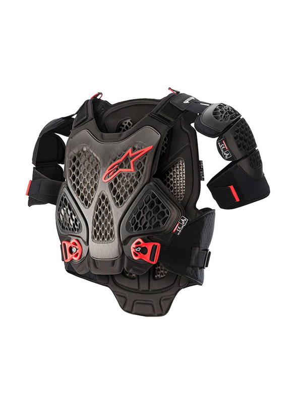 Alpinestars A-6 Chest Anthracite Protector, Black/Red, X-Large/XX-Large
