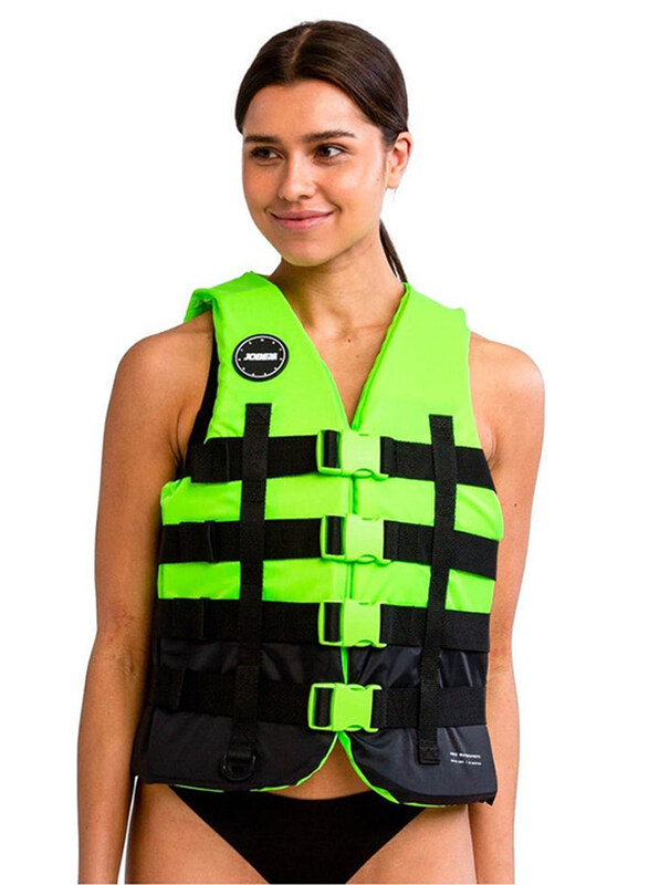 Jobe Sports International 4 Buckle Life Vest, Medium, Lime/Black