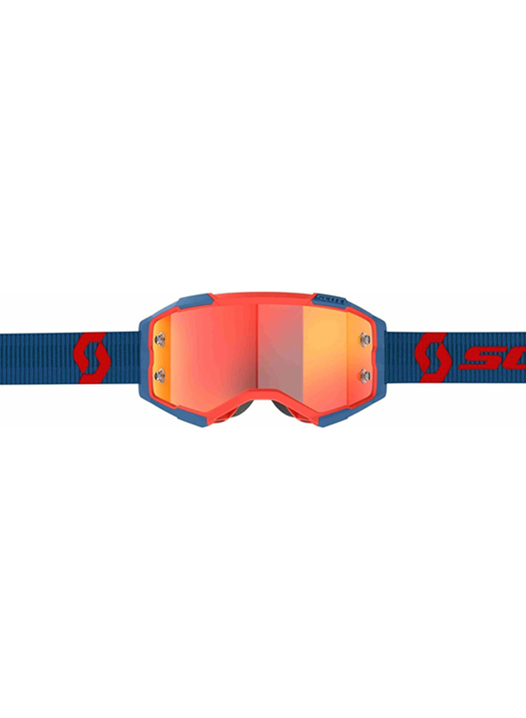 Scott Fury Orange Chrome Works Goggle, Dark Blue/Neon Red