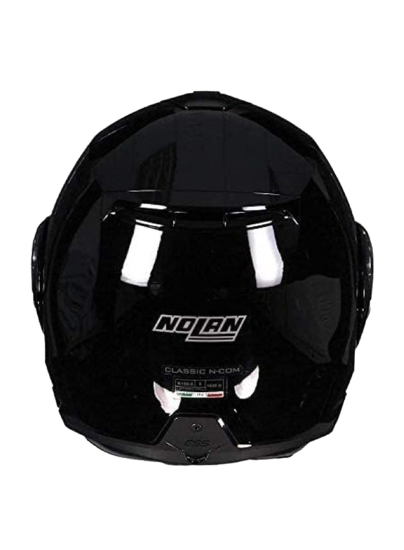 Nolan Classic N-Com Modular Motorcycle Helmet, Glossy Black, Large