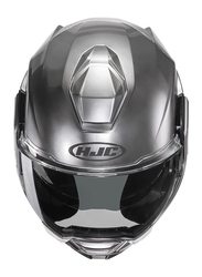 HJC i100 Solid Flip-Up Hyper Motorcycle Helmet, Large, I100-SOL-HYSLVR-L, Silver