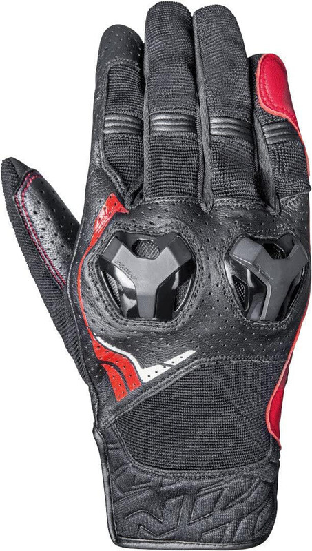 

Ixon Rs Spliter Text/Leather Summer Motorcycle Gloves, Medium, Black/Red