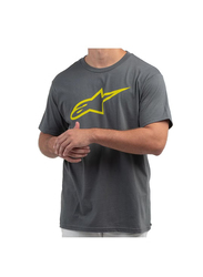 Alpinestars S.P.A. Ageless Classic Tee T-Shirt for Men, Large, Charcoal/Yellow
