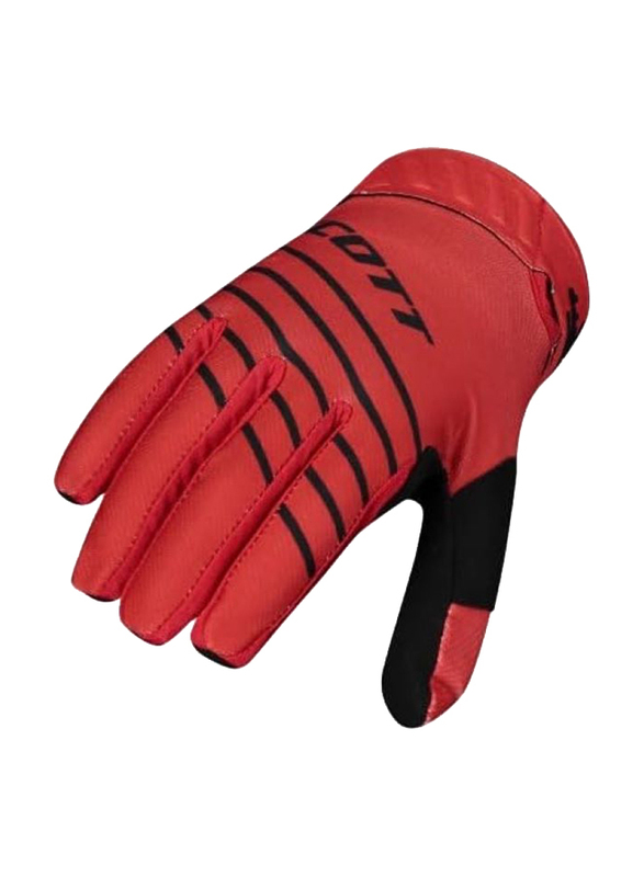 Scott 450 Angled Motocross Gloves, Medium, Black/Red