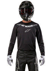 Alpinestars S.P.A. Stars Fluid Graphite Jersey for Men, Small, Black/Silver