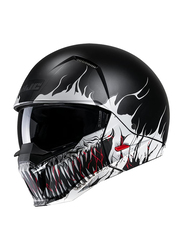 HJC i20 Scraw MC5SF Open Face Helmet, Large, I20-SCRW-MC5SF-L, Black/White