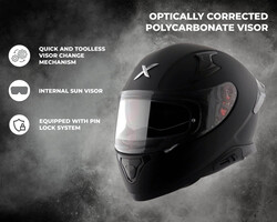 Axor Apex Solid Dull Helmet, Medium, Black