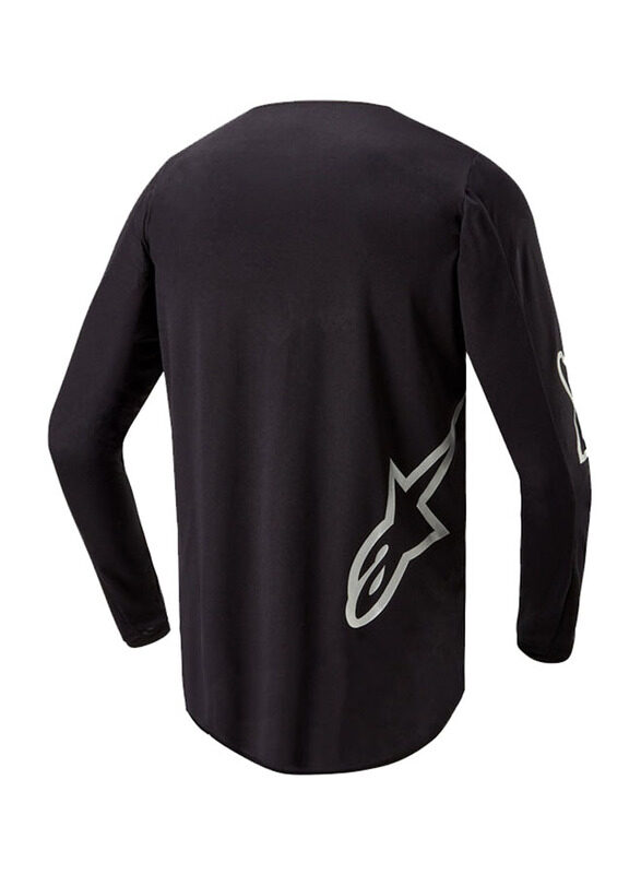 Alpinestars S.P.A. Stars Fluid Graphite Jersey for Men, Small, Black/Silver