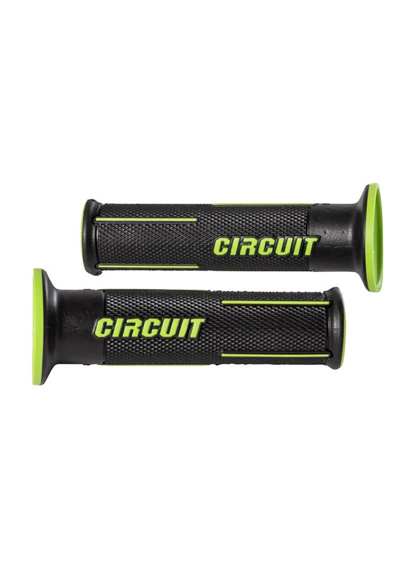 Circuit Equipment Speed Handle Grip Racing Opened Tip, 1 Pair, MA053-217, Black/Green