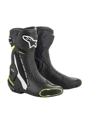 Alpinestars SMX Plus V2 Boots, Black/White/Yellow Fluorescent, Size 42