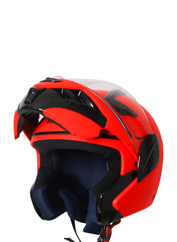 Steelbird SB-34 Flip Up Motorcycle Helmet, Large, Red