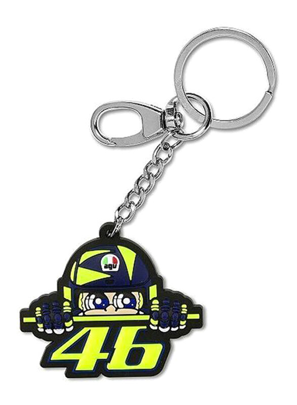 VR46 Valentino Rossi Keychain, Polyvinyl Chloride, One Size, Multicolour