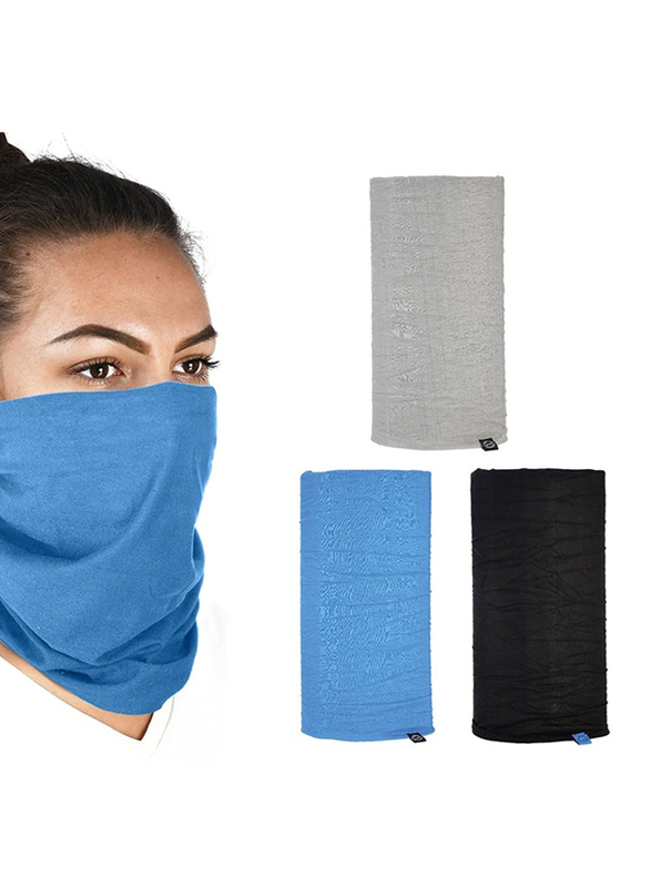 Oxford Comfy Face Cover, Blue/Black/Grey, 3 Piece