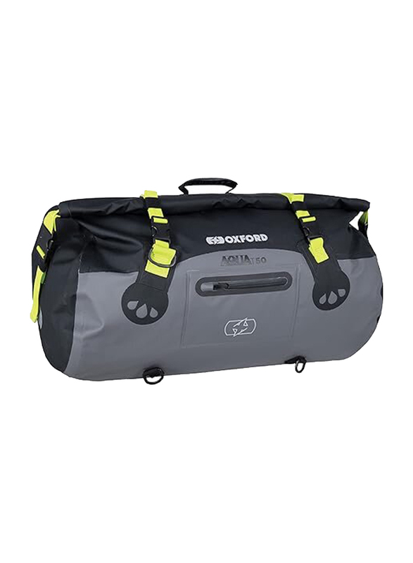 Oxford Products LTD T-50 Motorcycle Roll Bag, 50 Litre, OL462, Black/Grey/Fluorescent