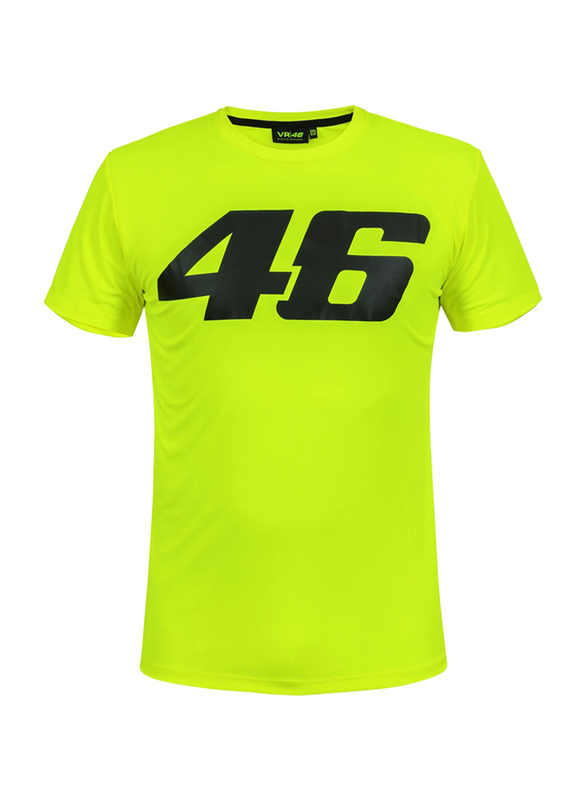 VR46 T-Shirt for Unisex, Large, Fluorescent Yellow
