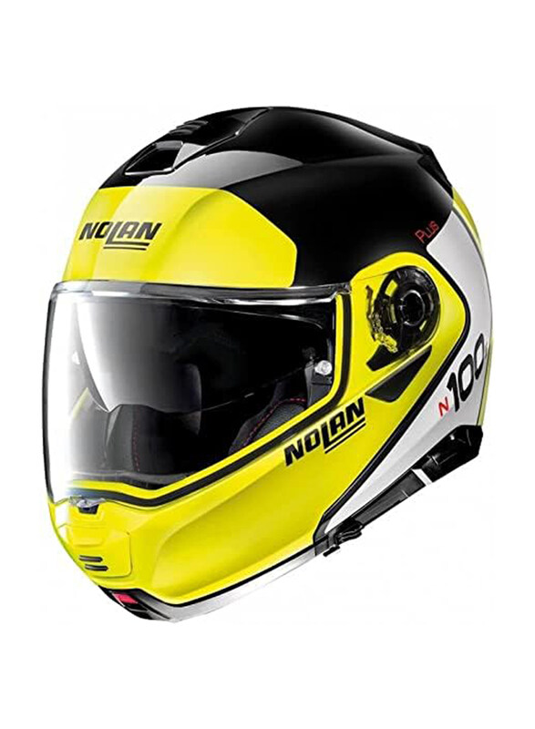 

Nolan N100-5 Plus Distinctive N-Com 028 Flip-Up Helmet, Small, Glossy Black/Yellow