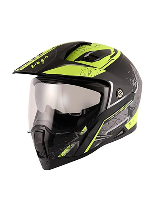 Vega Mount D/V MX Dirt Motocross Helmet, Small, Black/Yellow