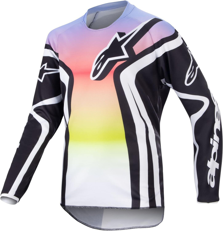 Alpinestars Youth Racer Tactical Jersey, Medium, Black/White/Green/Orange