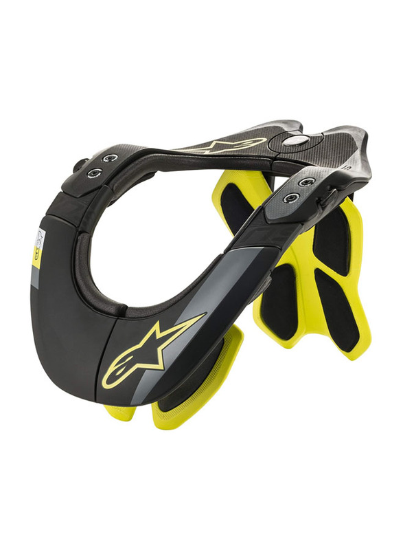 Alpinestars BNS Tech 2 Neck Support, L/XL, Black/Yellow, 6500019-155-L/XL