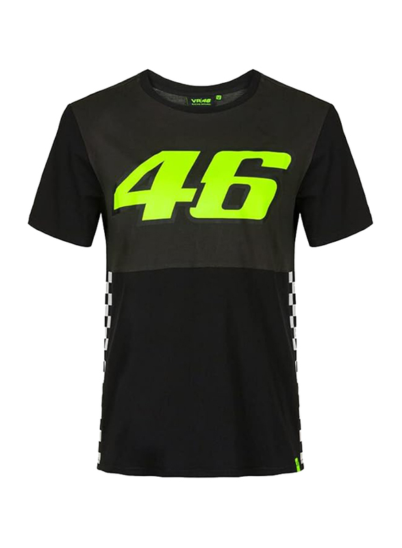Valentino Rossi VR 46 Cotton T-Shirt for Men, S, Black