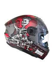 Axxis Draken S Horrorland A2 Helmet, Large, Ff112D, Matt Titanium