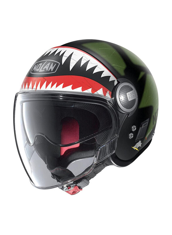 

Nolan N21 Visor Skydweller 91 Open Face Helmet, Large, Black/Green