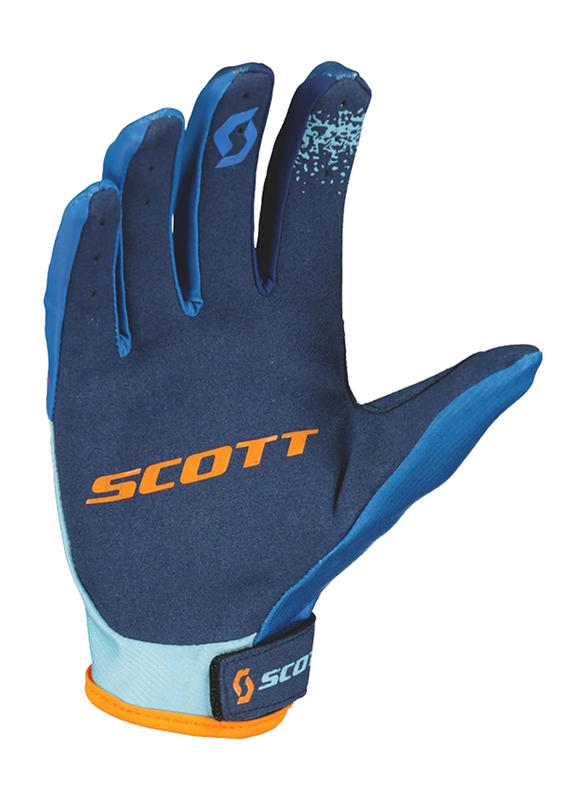 Scott 350 Race Evo MX Gloves, Medium, Blue/Orange