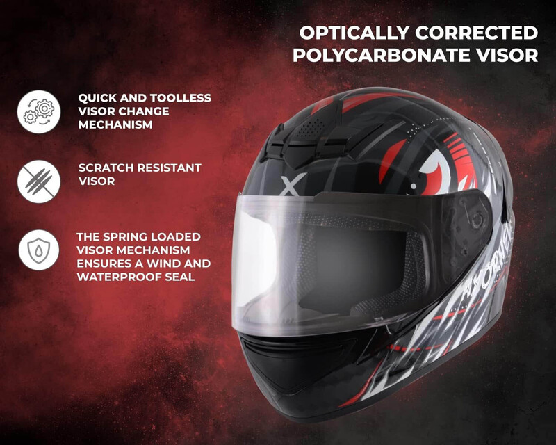 Axor Helmets Rage Trogon-E Kr Helmet, Large, Black/Red