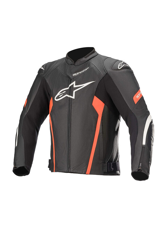 

Alpinestars Faster V2 Airflow Leather Jacket for Men, Black/White/Red, Size 52