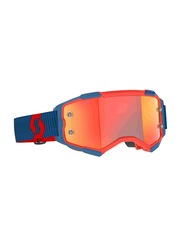 Scott Fury Orange Chrome Works Goggle, Dark Blue/Neon Red