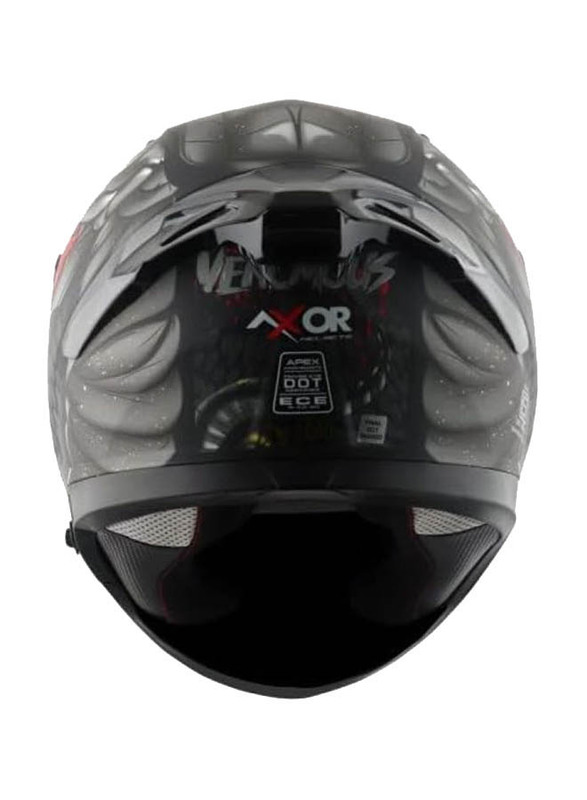 Axor Apex Venomous DV Full Face Dull Helmet, Medium, Black/Grey