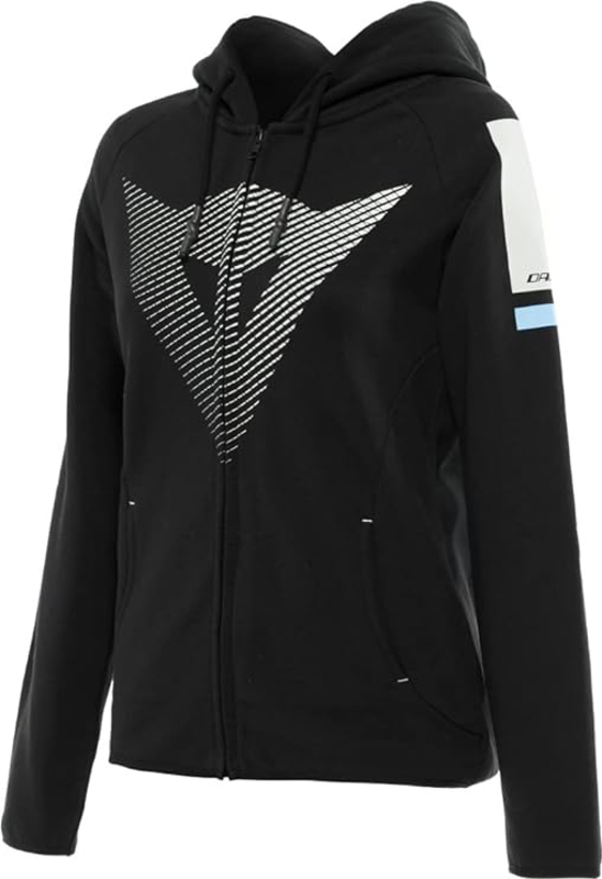 Dainese 100% Cotton Fade Full-Zip Hoodie for Women, S, Black/White