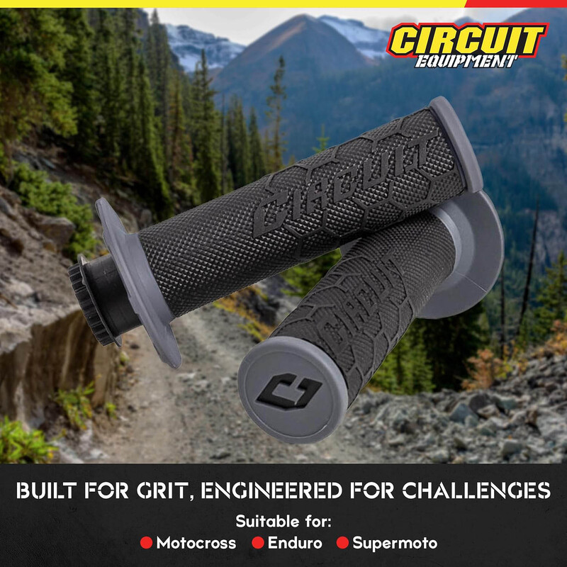 Circuit Equipment Handlebar Grips with 8 Adapters, 1 Pair, Grey/Titanium