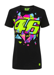Valentino Rossi VR 46 Art T-Shirt for Women, S, Black