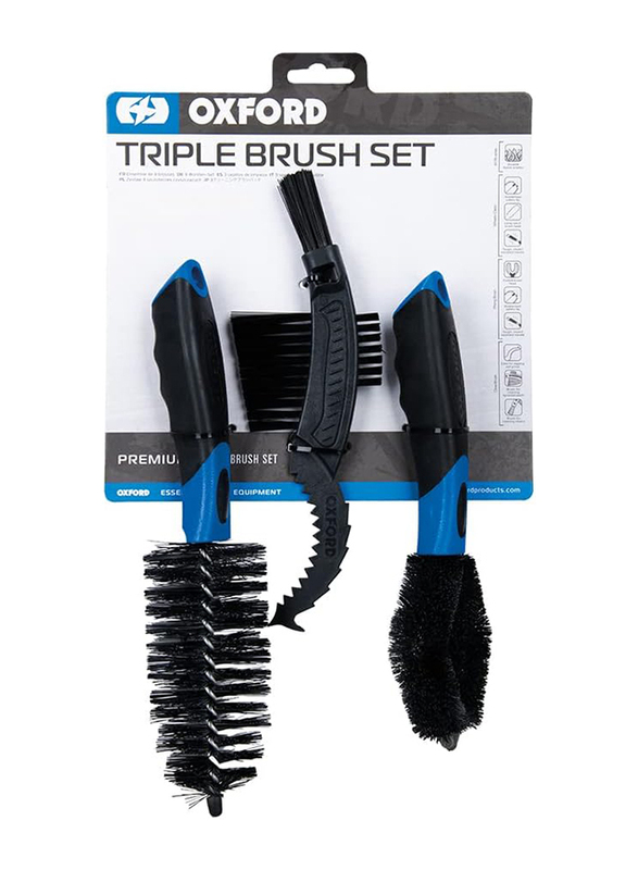 Oxford 3-Piece Triple Brush Set, Black
