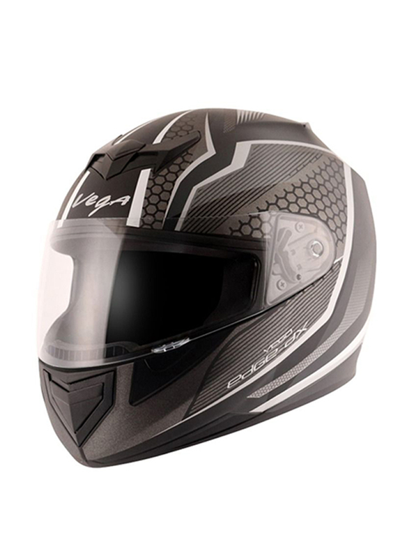 Vega Helmets Int Edge DX Blast Helmet, EDGE DX BST-E-KS, Black/Grey, Medium
