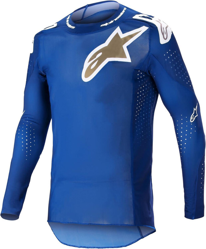 

Alpinestars Supertech Bruin Jersey for Men, Large, Blue Brushed Gold